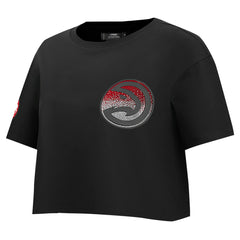 Atlanta Hawks Pro Standard Women's Jewels Boxy Cropped T-Shirt New