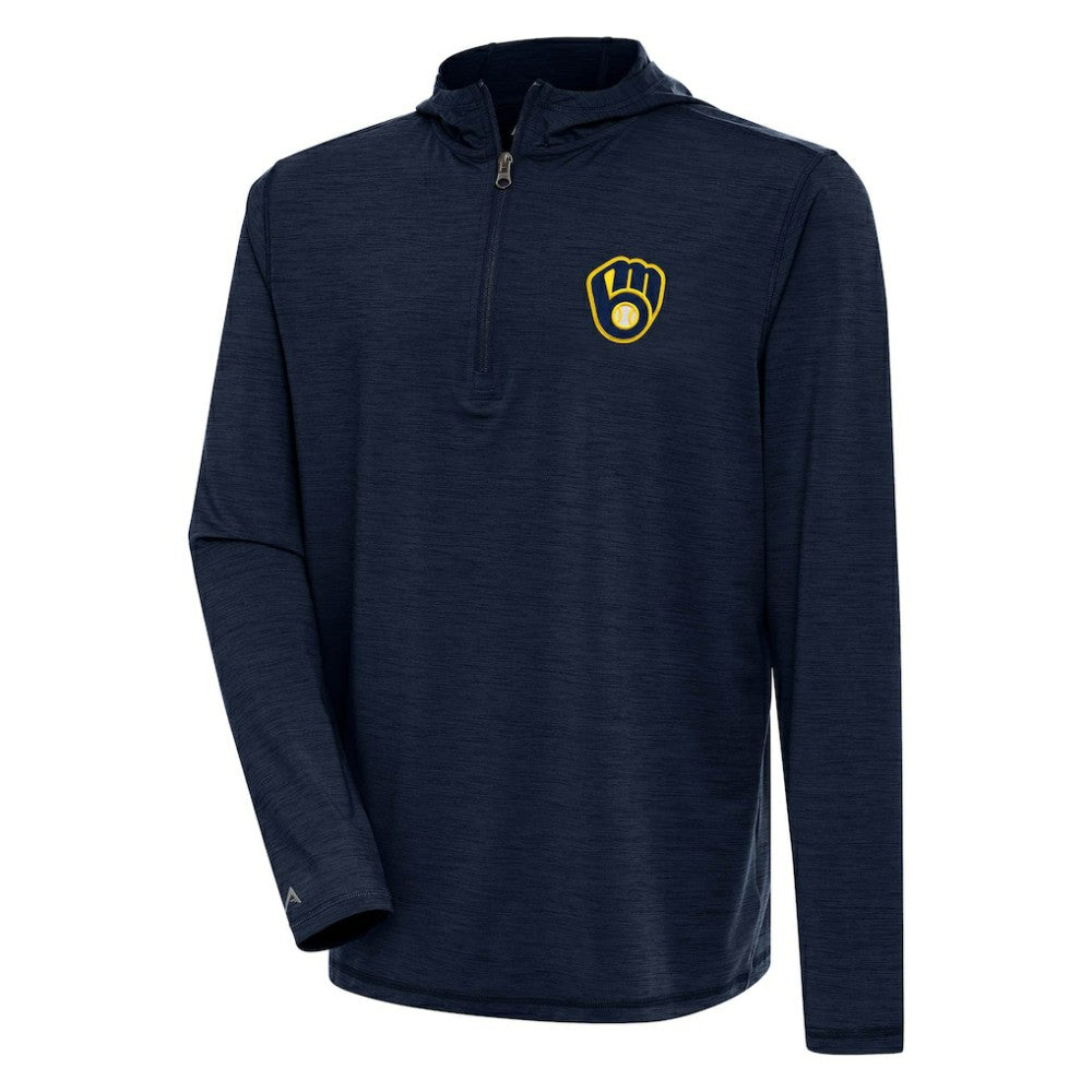 Milwaukee Brewers Antigua Tidy Quarter-Zip Hoodie | MLB Outlet