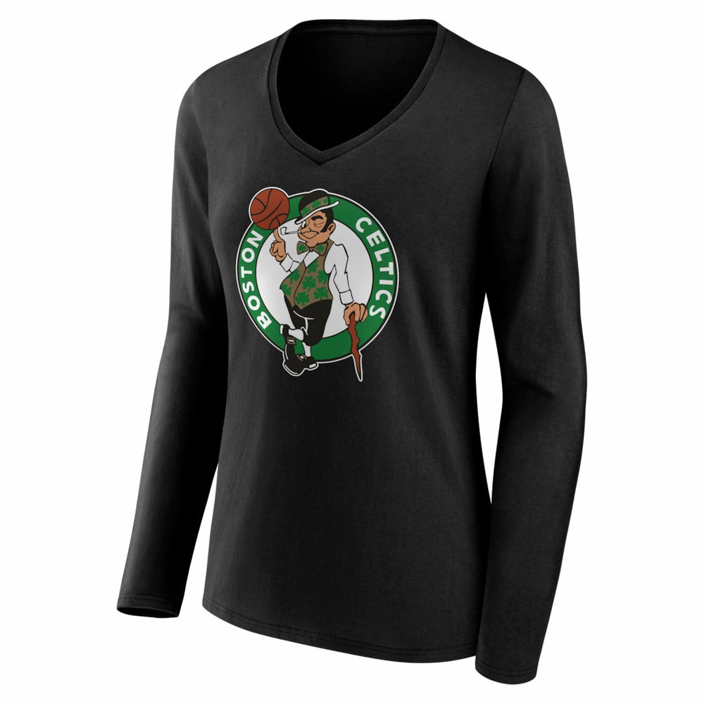 Boston Celtics Women's Primary Logo Long Sleeve V-Neck T-Shirt Discount