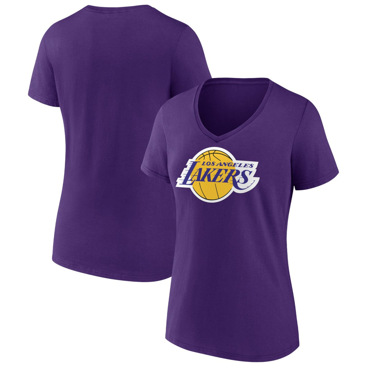 Los Angeles Lakers Women's Primary Logo V-Neck T-Shirt New