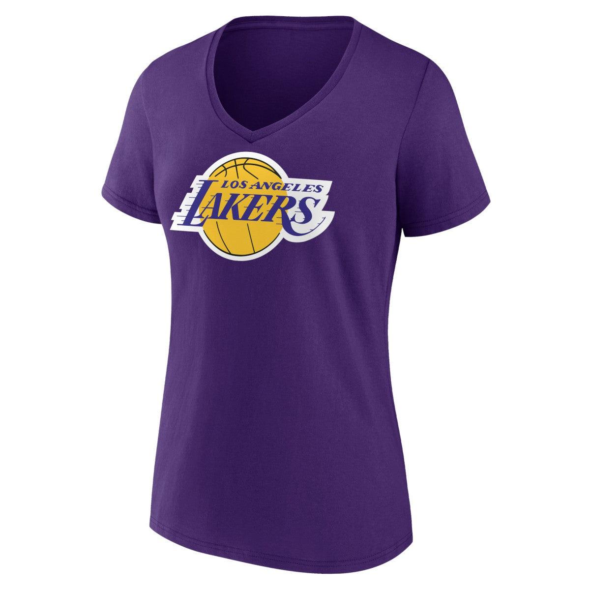 Los Angeles Lakers Women's Primary Logo V-Neck T-Shirt New