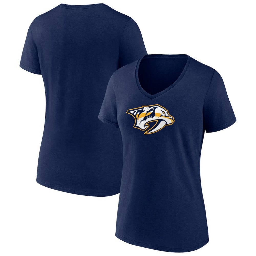 Nashville Predators Women's Primary Logo V-Neck T-Shirt Outlet
