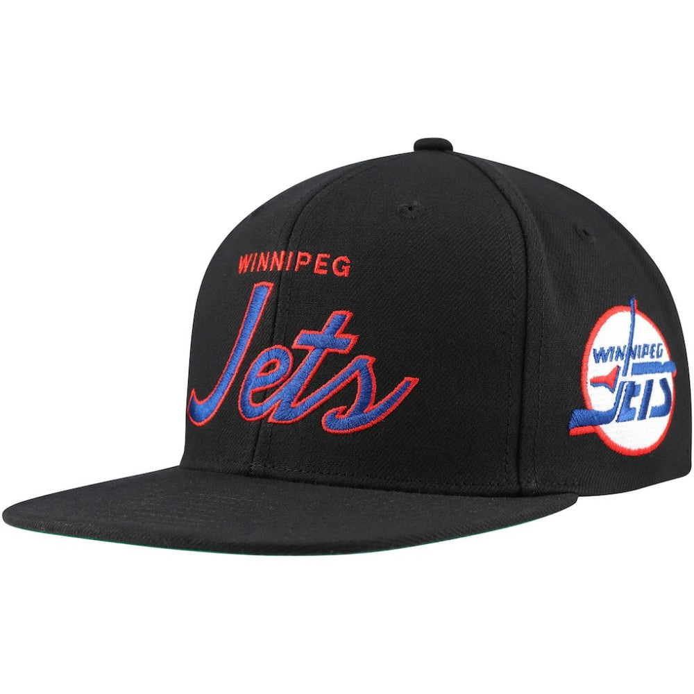 Winnipeg Jets Mitchell & Ness Core Team Script 2.0 Snapback Hat Sale