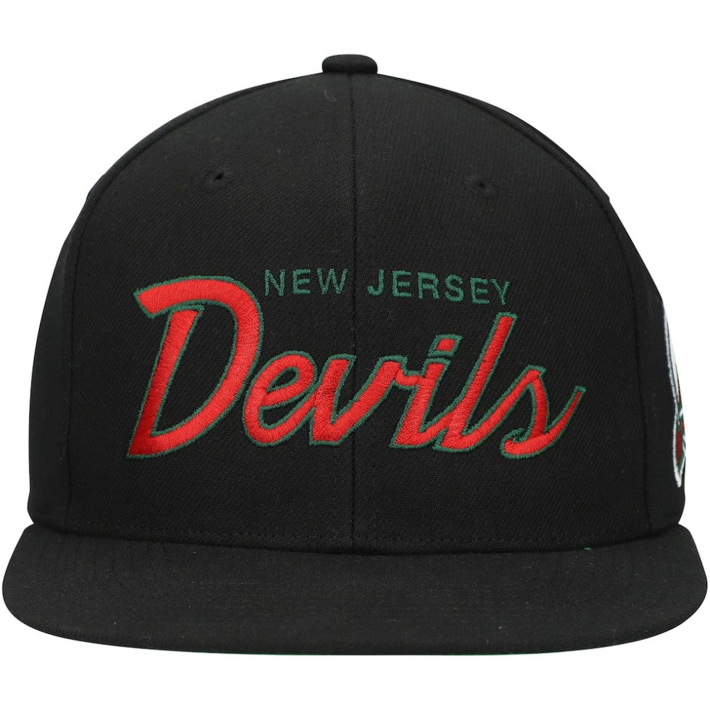 New Jersey Devils Mitchell & Ness Core Team Script 2.0 Snapback Hat Outlet