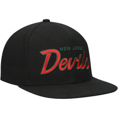 New Jersey Devils Mitchell & Ness Core Team Script 2.0 Snapback Hat Outlet