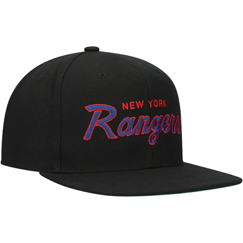 New York Rangers Mitchell & Ness Core Team Script 2.0 Snapback Hat Discount