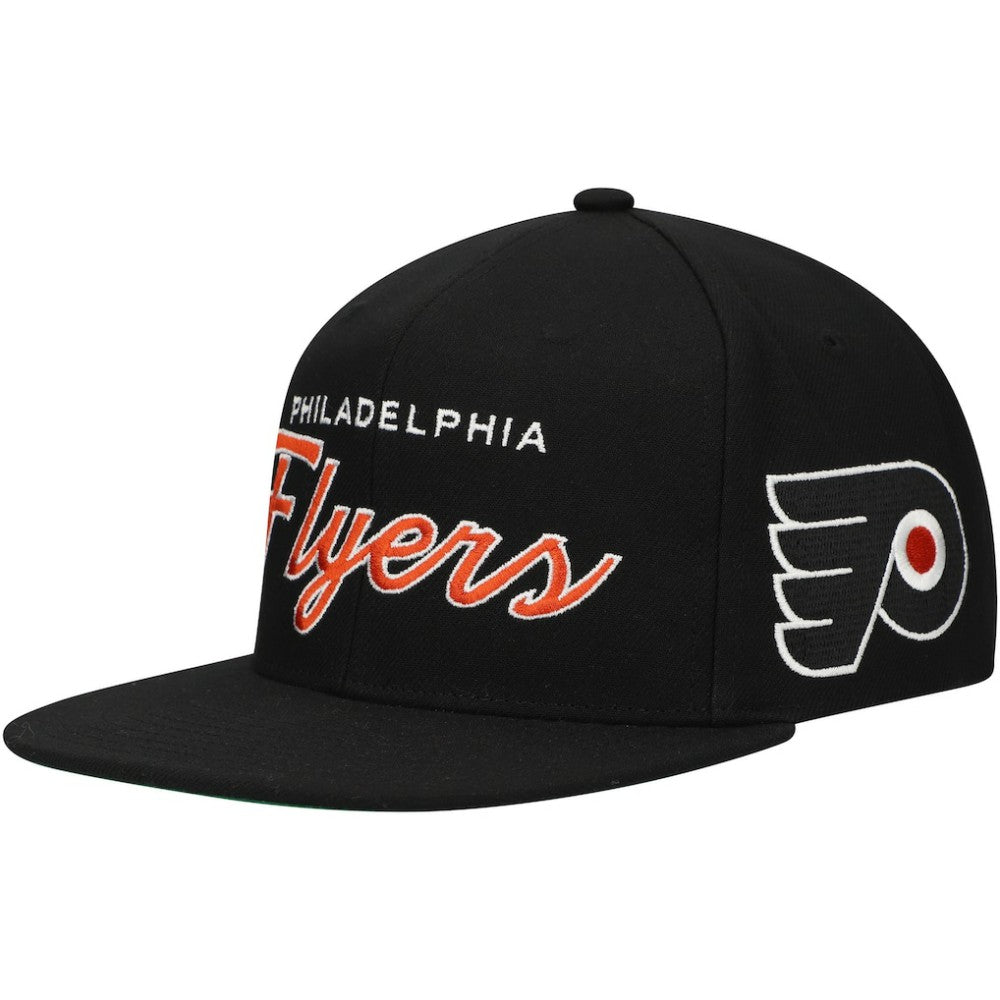 Philadelphia Flyers Mitchell & Ness Core Team Script 2.0 Snapback Hat On Sale