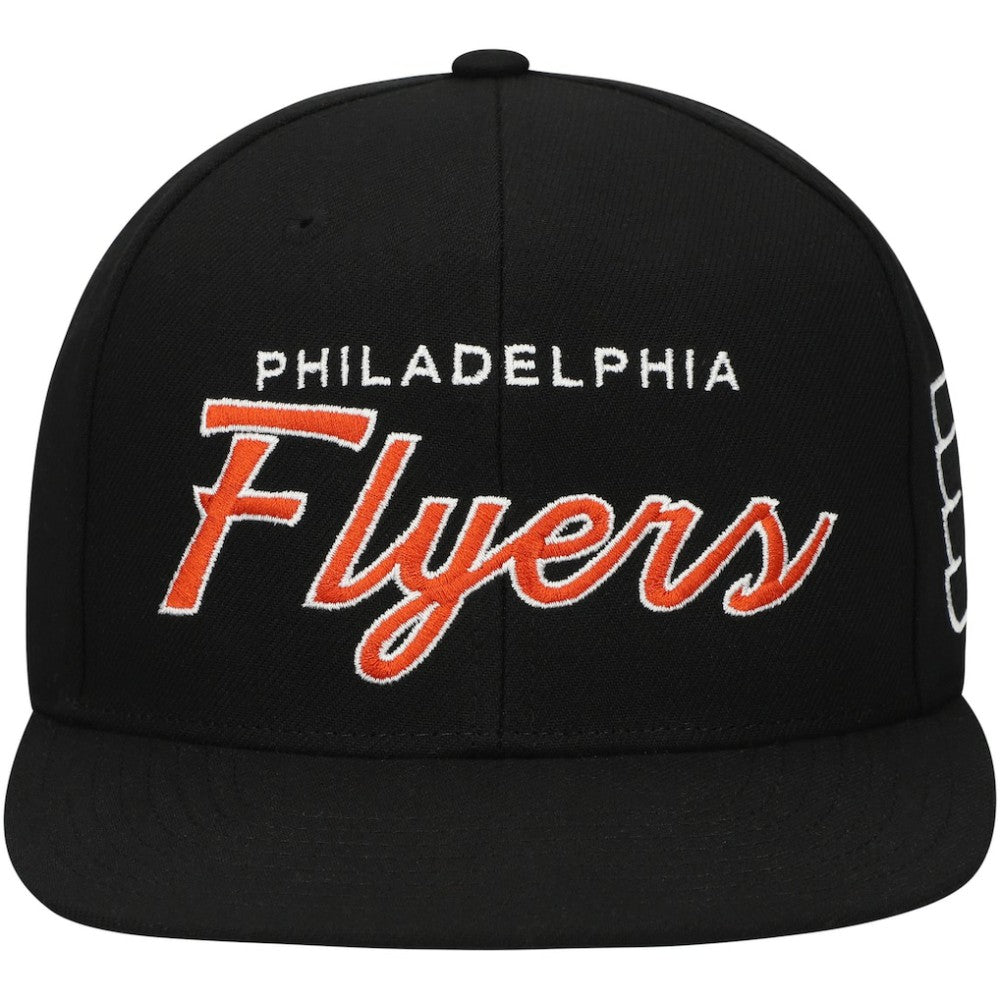 Philadelphia Flyers Mitchell & Ness Core Team Script 2.0 Snapback Hat On Sale
