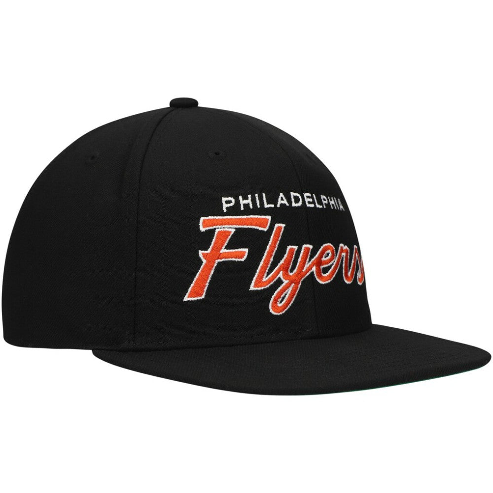 Philadelphia Flyers Mitchell & Ness Core Team Script 2.0 Snapback Hat On Sale
