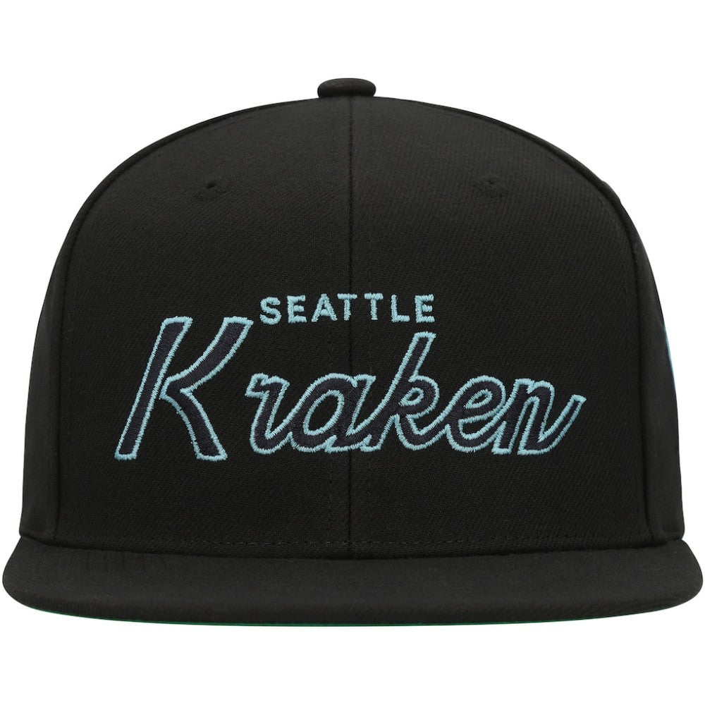 Seattle Kraken Mitchell & Ness Core Team Script 2.0 Snapback Hat Online