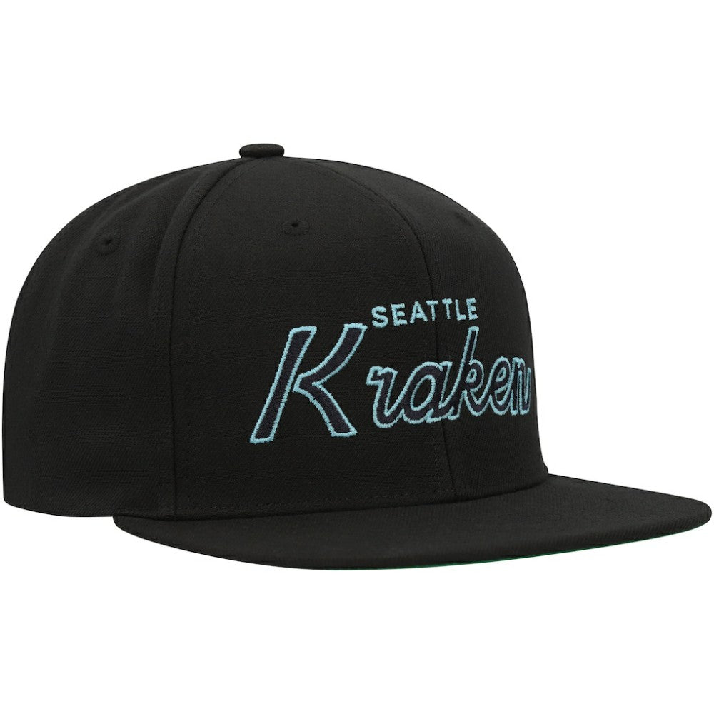 Seattle Kraken Mitchell & Ness Core Team Script 2.0 Snapback Hat Online