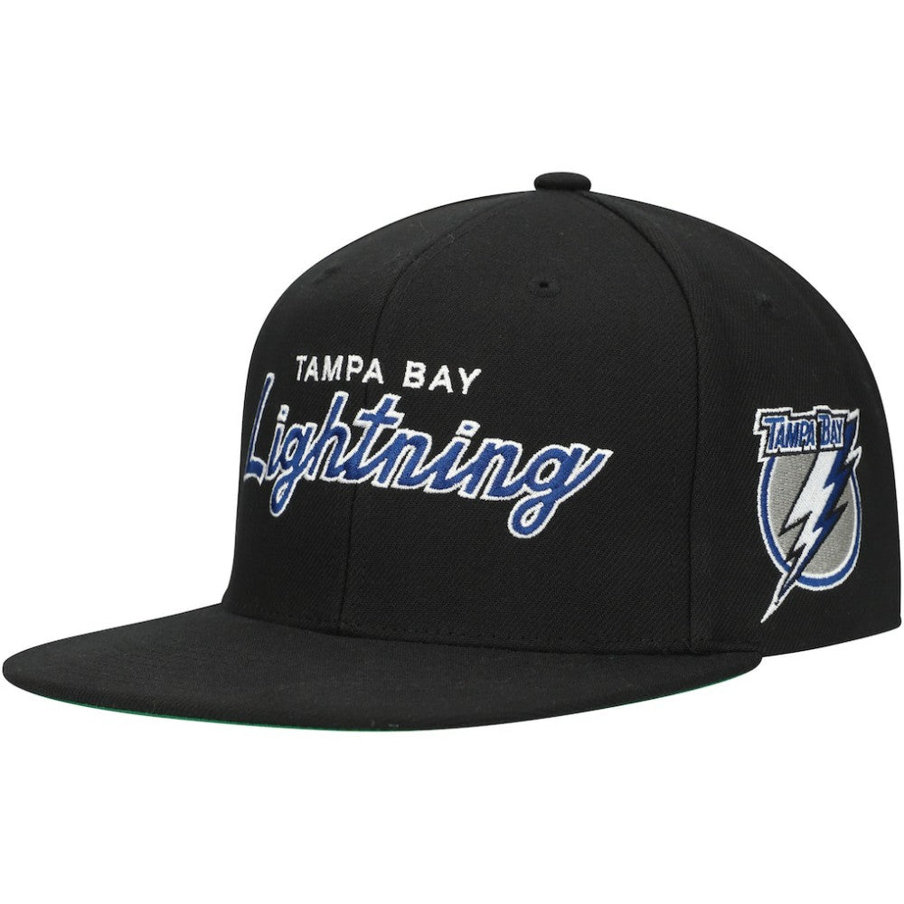 Tampa Bay Lightning Mitchell & Ness Core Team Script 2.0 Snapback Hat Outlet