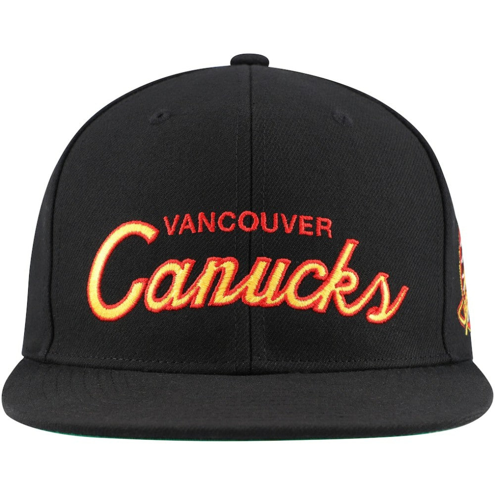 Vancouver Canucks Mitchell & Ness Core Team Script 2.0 Snapback Hat Outlet