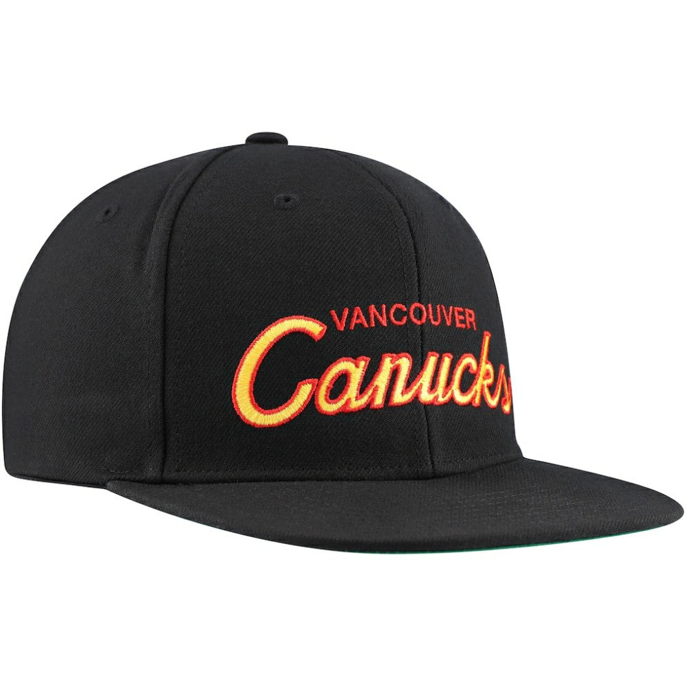 Vancouver Canucks Mitchell & Ness Core Team Script 2.0 Snapback Hat Outlet