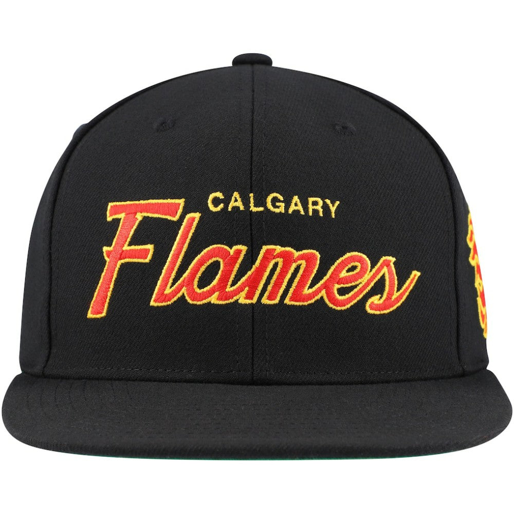 Calgary Flames Mitchell & Ness Core Team Script 2.0 Snapback Hat Discount