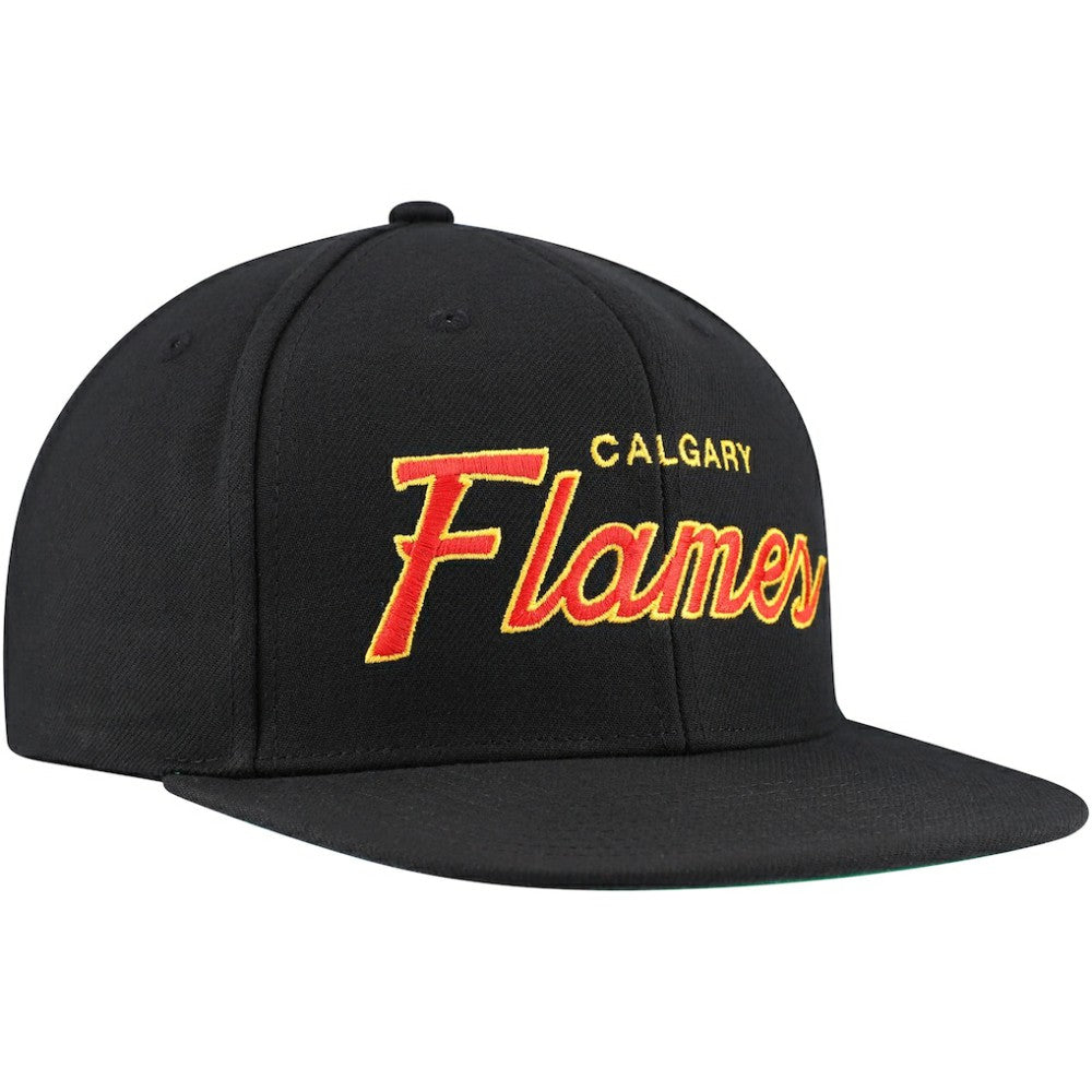 Calgary Flames Mitchell & Ness Core Team Script 2.0 Snapback Hat Discount