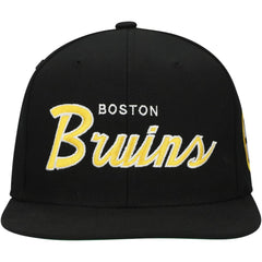 Boston Bruins Mitchell & Ness Core Team Script 2.0 Snapback Hat Sale