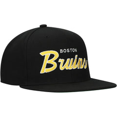 Boston Bruins Mitchell & Ness Core Team Script 2.0 Snapback Hat Sale