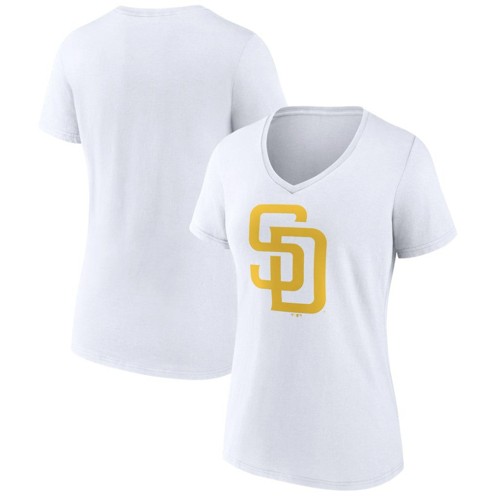 San Diego Padres Women's Official Logo V-Neck T-Shirt | MLB New