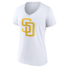 San Diego Padres Women's Official Logo V-Neck T-Shirt | MLB New