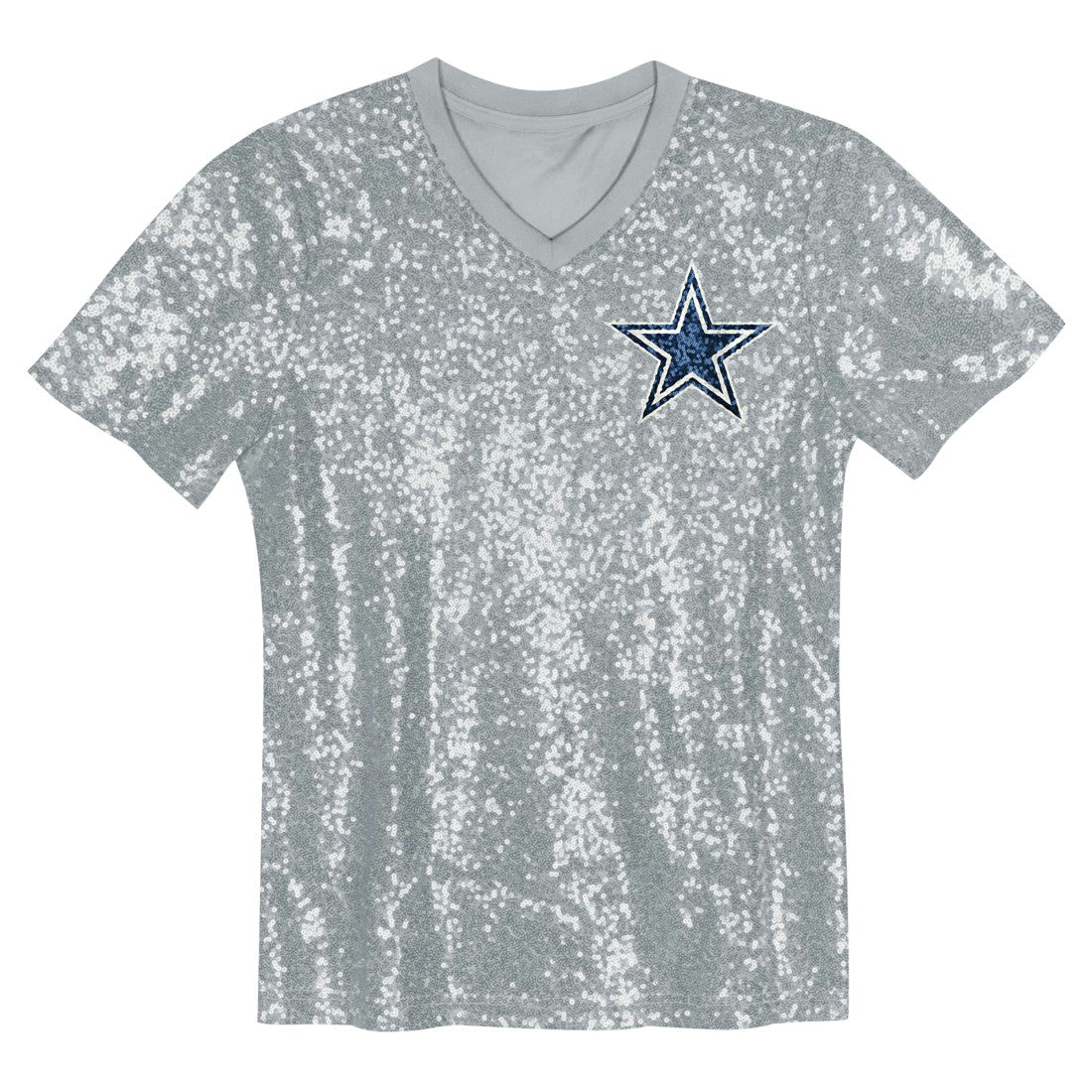 Dallas Cowboys  CeeDee Lamb  Girls Youth Sequin V-Neck Fashion Jersey