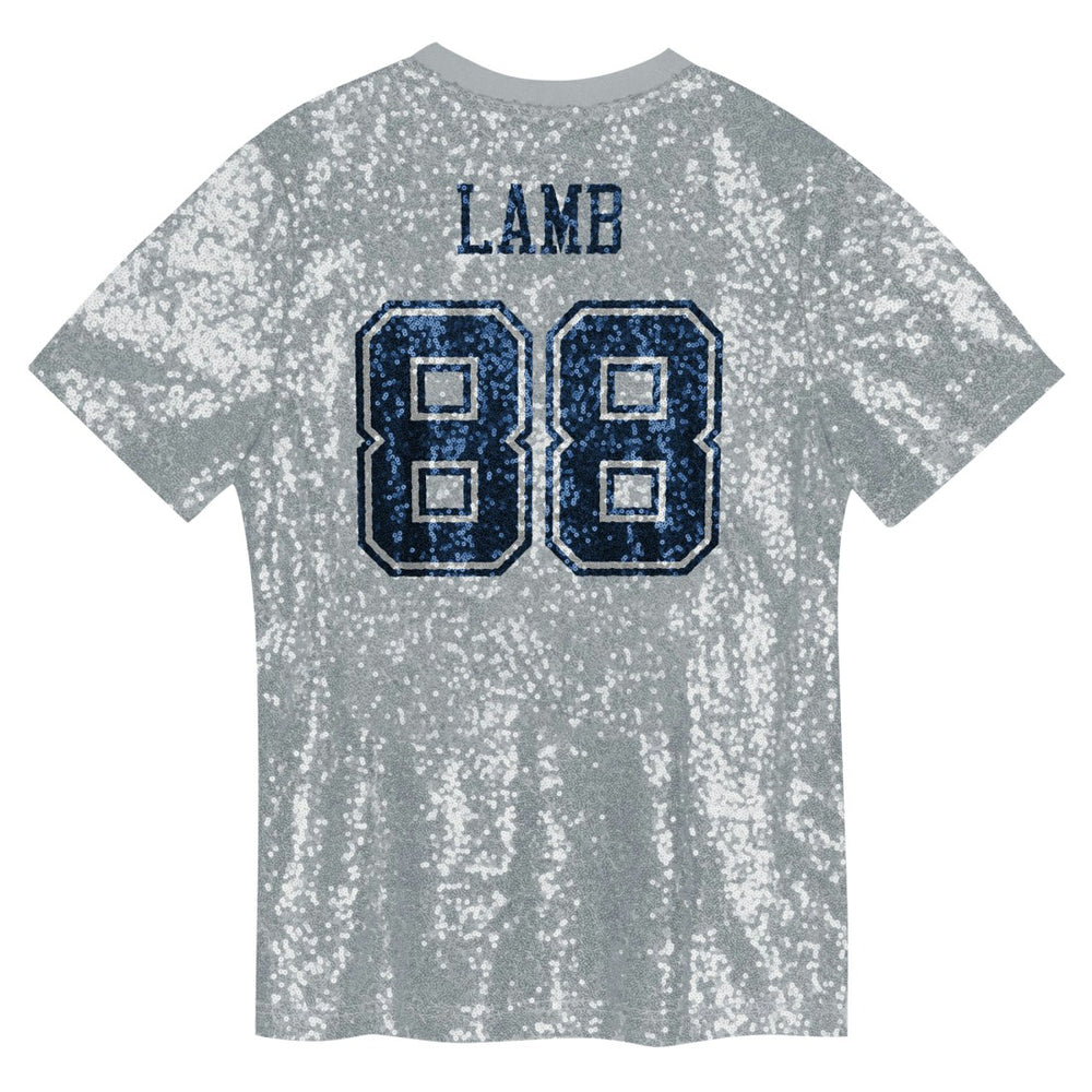 Dallas Cowboys  CeeDee Lamb  Girls Youth Sequin V-Neck Fashion Jersey