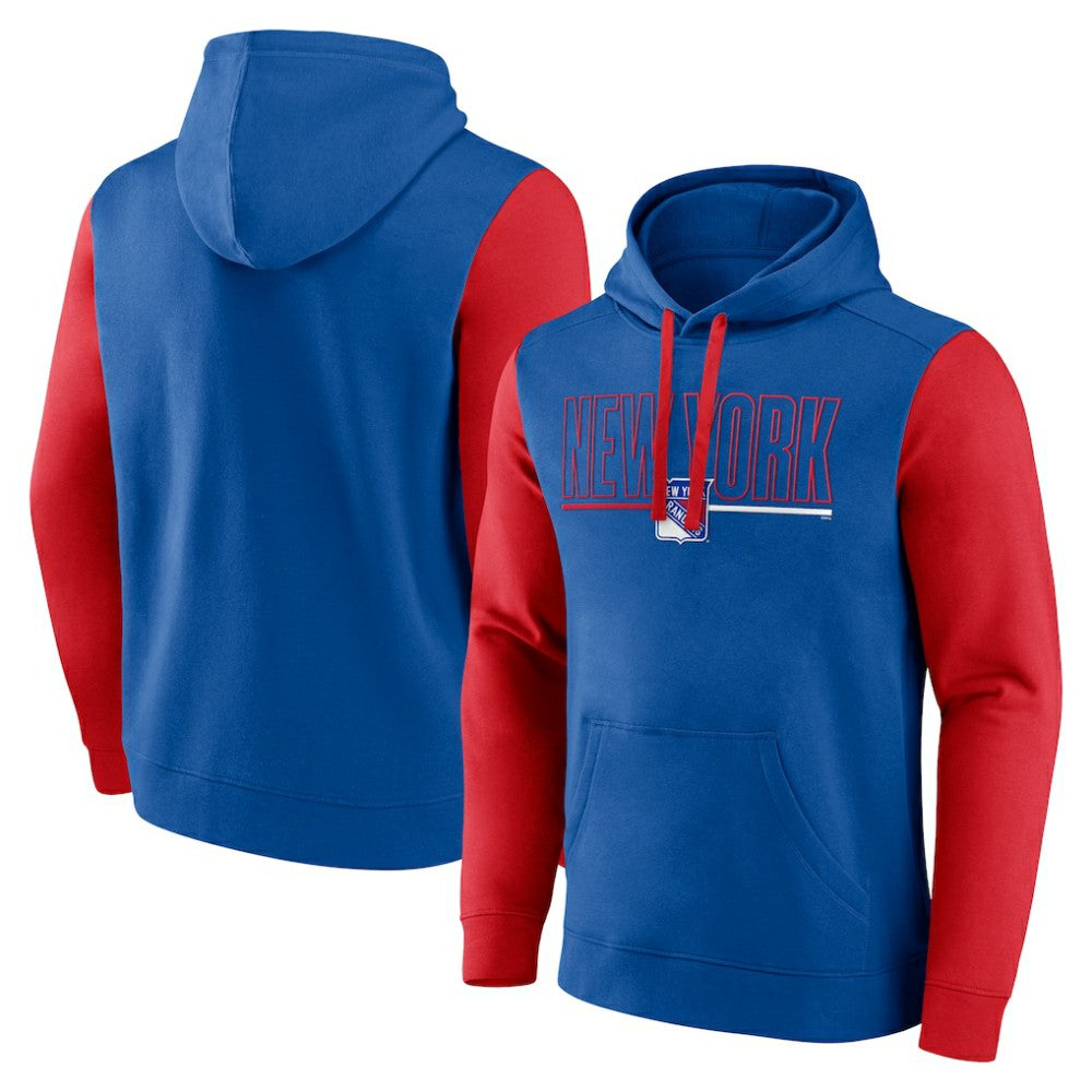 New York Rangers Logo Athletic Deliver Fleece Pullover Hoodie Outlet