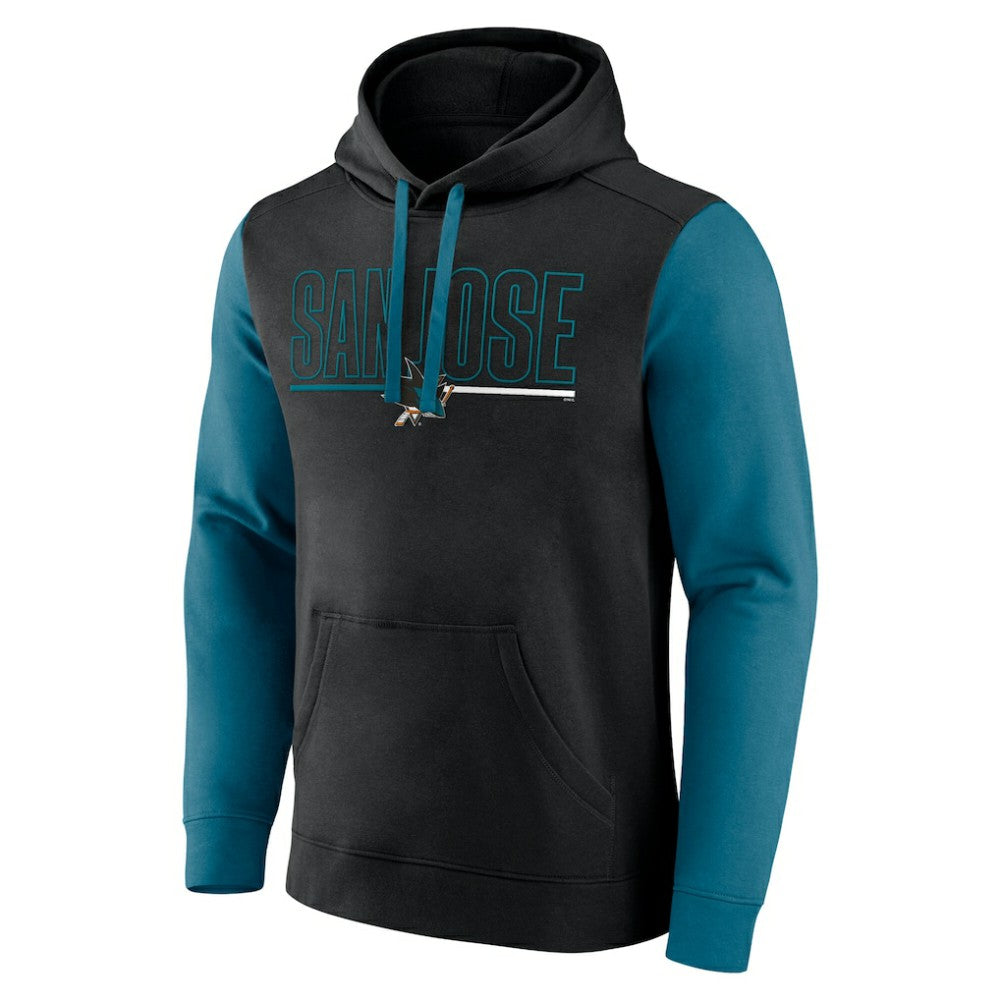 San Jose Sharks Logo Athletic Deliver Fleece Pullover Hoodie For Sale