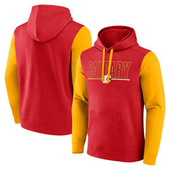 Calgary Flames Logo Athletic Deliver Fleece Pullover Hoodie On Sale