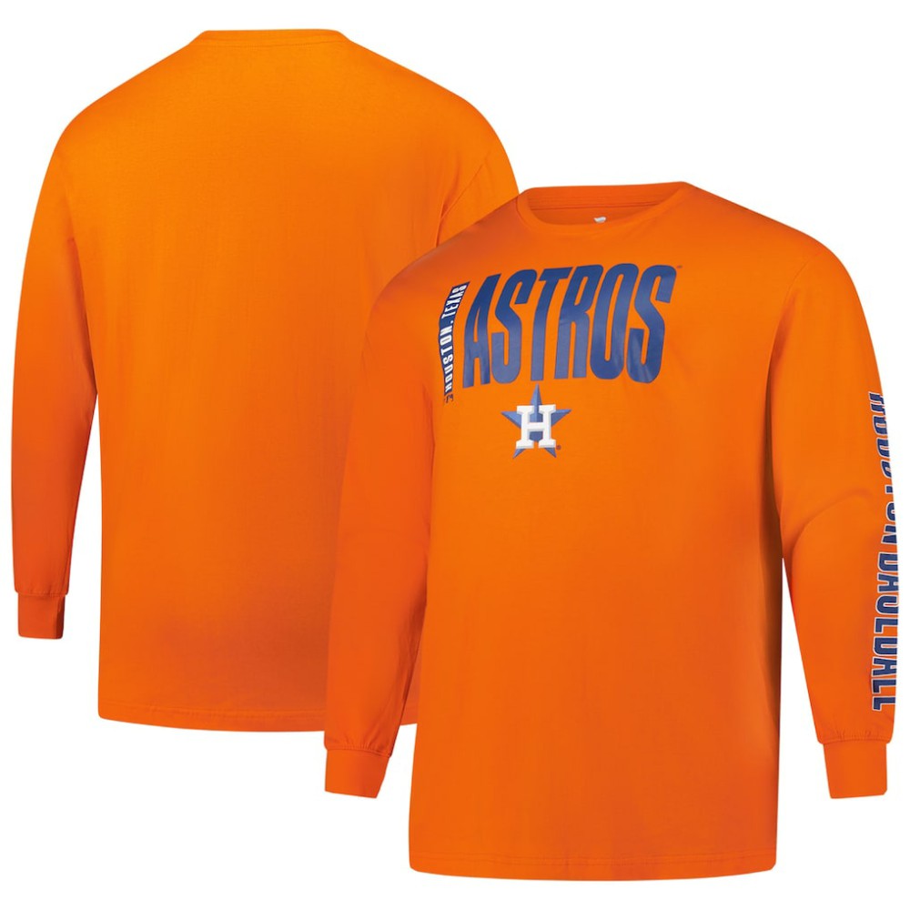 Houston Astros Profile Big & Tall Two-Hit Long Sleeve T-Shirt | MLB Outlet
