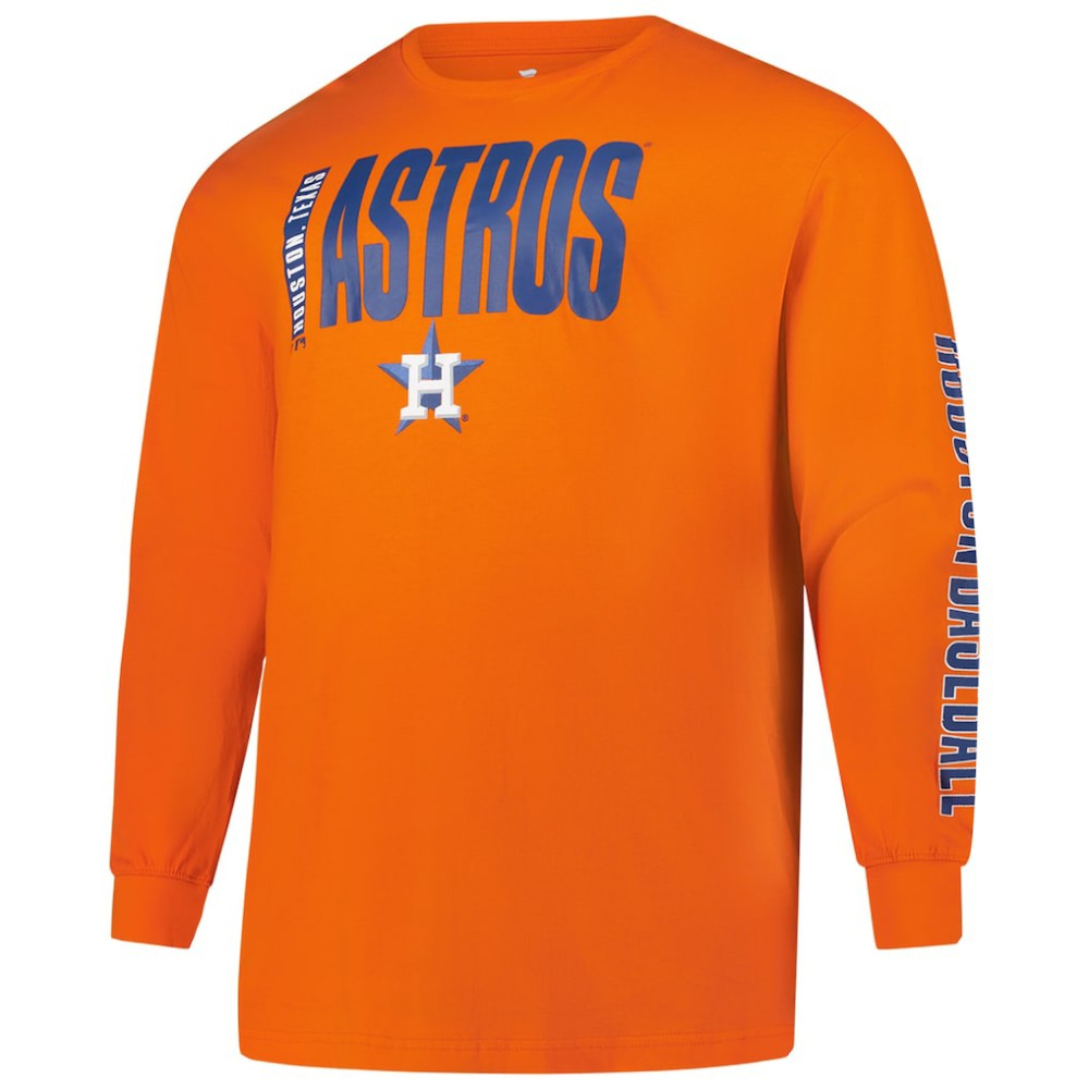 Houston Astros Profile Big & Tall Two-Hit Long Sleeve T-Shirt | MLB Outlet