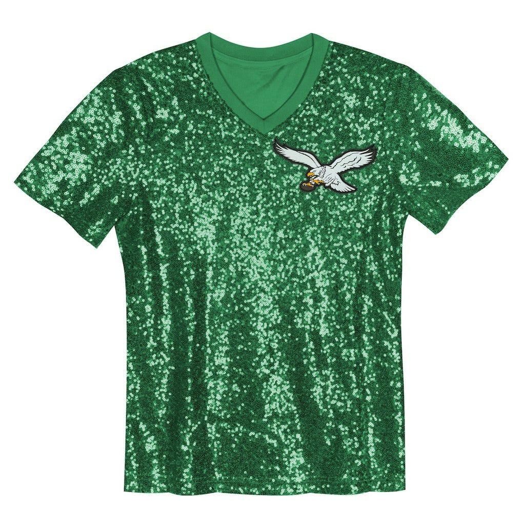 Philadelphia Eagles  Jalen Hurts  Girls Youth Sequin V-Neck Fashion Jersey