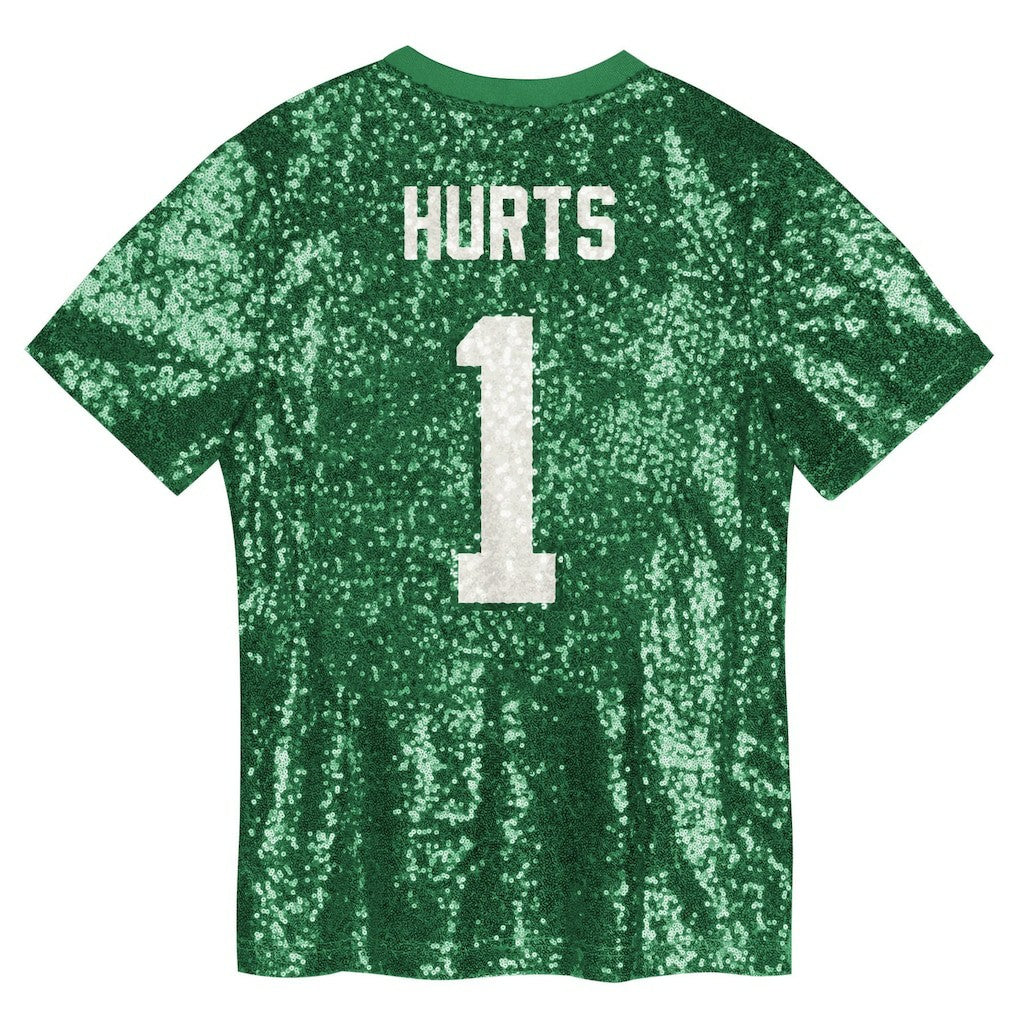 Philadelphia Eagles  Jalen Hurts  Girls Youth Sequin V-Neck Fashion Jersey