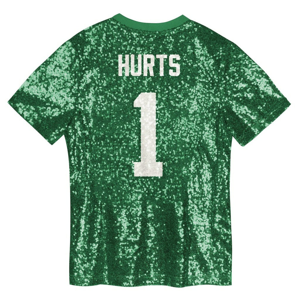 Philadelphia Eagles  Jalen Hurts  Girls Youth Sequin V-Neck Fashion Jersey