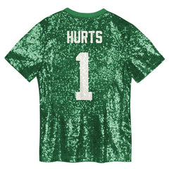 Philadelphia Eagles  Jalen Hurts  Girls Youth Sequin V-Neck Fashion Jersey
