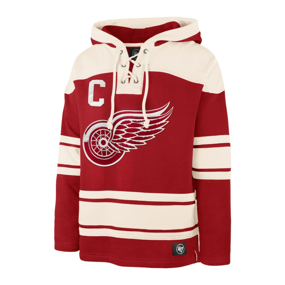 Dylan Larkin Detroit Red Wings '47 Captain Patch Player Name & Number Lacer Pullover Hoodie Outlet