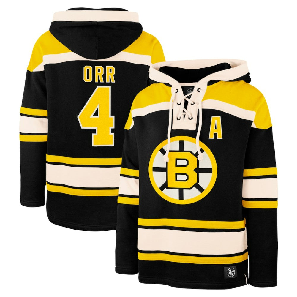 Bobby Orr Boston Bruins '47 Retired Player Name & Number Lacer Pullover Hoodie Outlet
