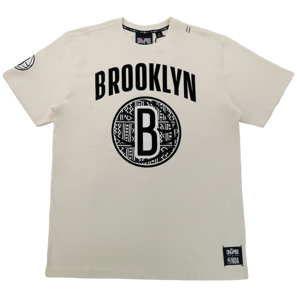 Brooklyn Nets NBA x Two Hype Unisex Culture & Hoops T-Shirt - Cream for sale Discount