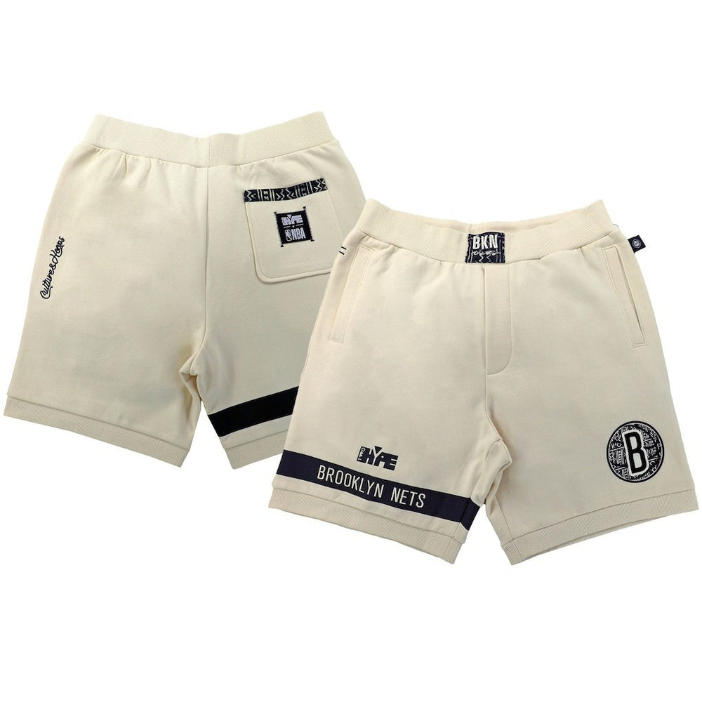 Brooklyn Nets NBA x Two Hype Unisex Culture & Hoops Premium Classic Fleece Shorts - Cream shop Discount