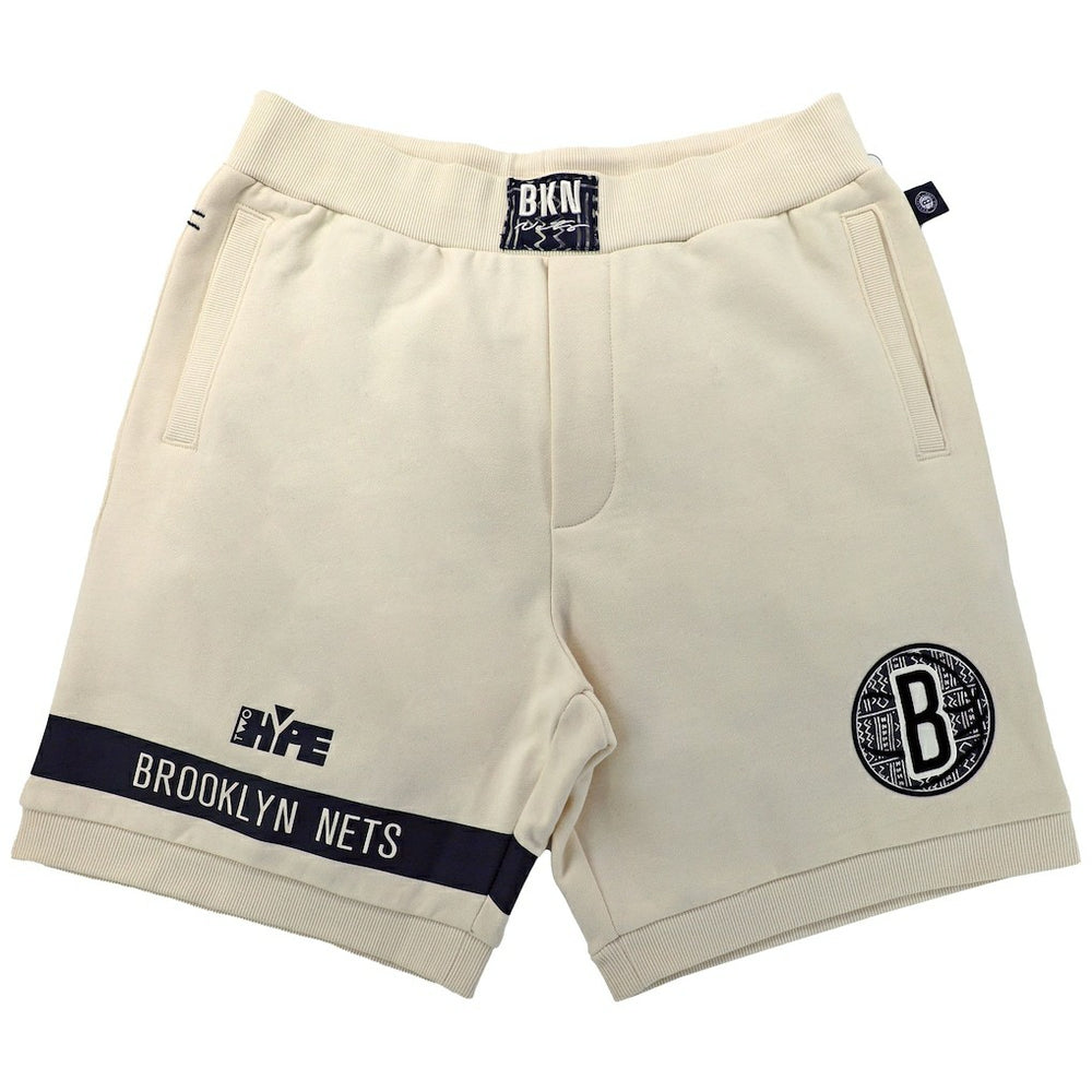 Brooklyn Nets NBA x Two Hype Unisex Culture & Hoops Premium Classic Fleece Shorts - Cream shop Discount