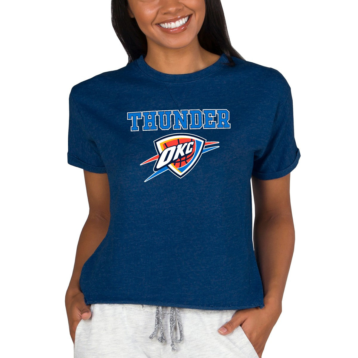 Oklahoma City Thunder Concepts Sport NBA Women's Concepts Mainstream Terry SS Top For Sale