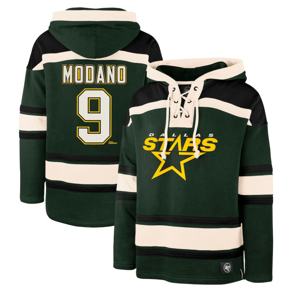 Mike Modano Dallas Stars '47 Retired Player Name & Number Lacer Pullover Hoodie Sale