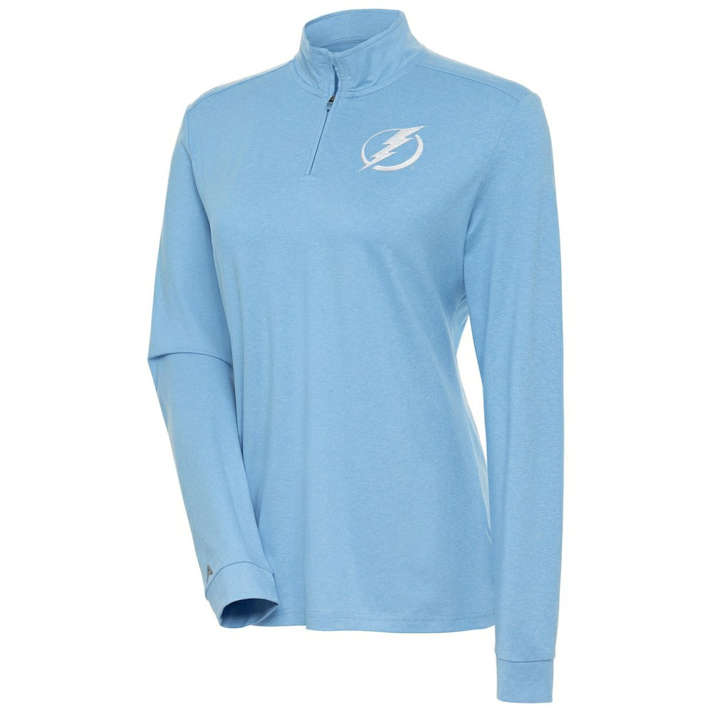 Tampa Bay Lightning Antigua Women's White Logo Mentor Quarter-Zip Jacket On Sale