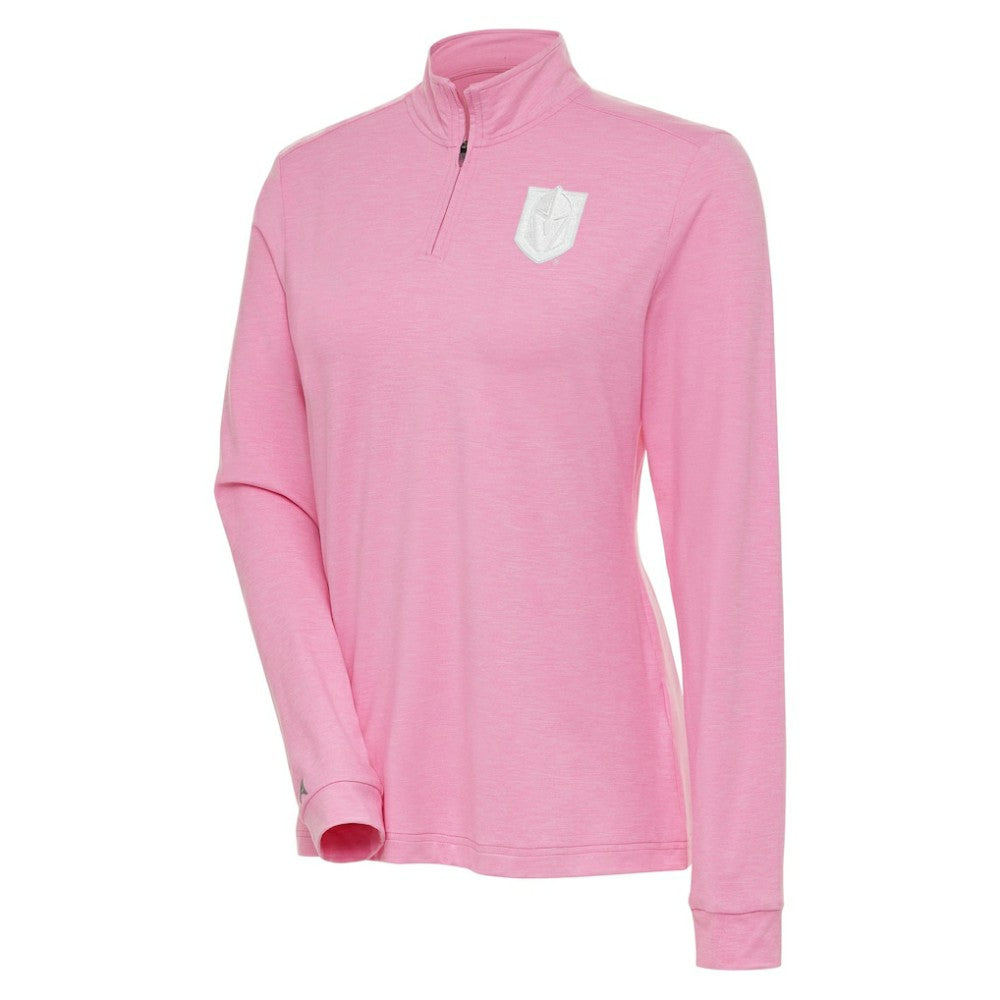 Vegas Golden Knights Antigua Women's White Logo Mentor Quarter-Zip Jacket For Sale