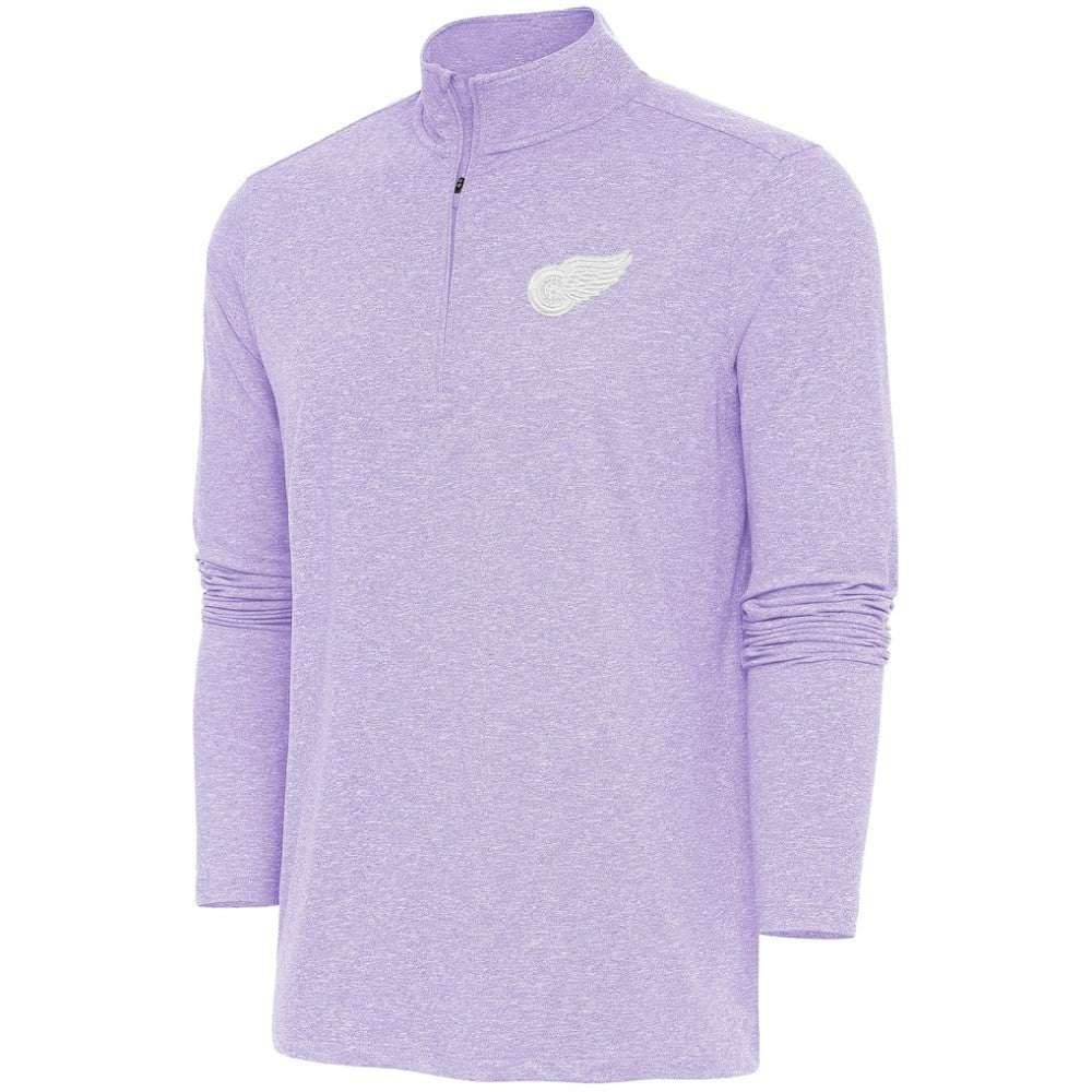 Detroit Red Wings Antigua White Logo Hunk Quarter-Zip Pullover On Sale