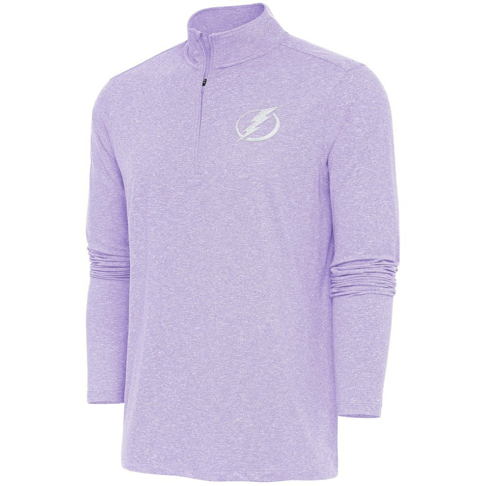 Tampa Bay Lightning Antigua White Logo Hunk Quarter-Zip Pullover For Sale