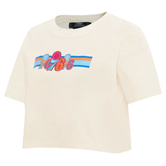Philadelphia 76ers Pro Standard Women's Retro Striper SJ Cropped Boxy T-Shirt On Sale