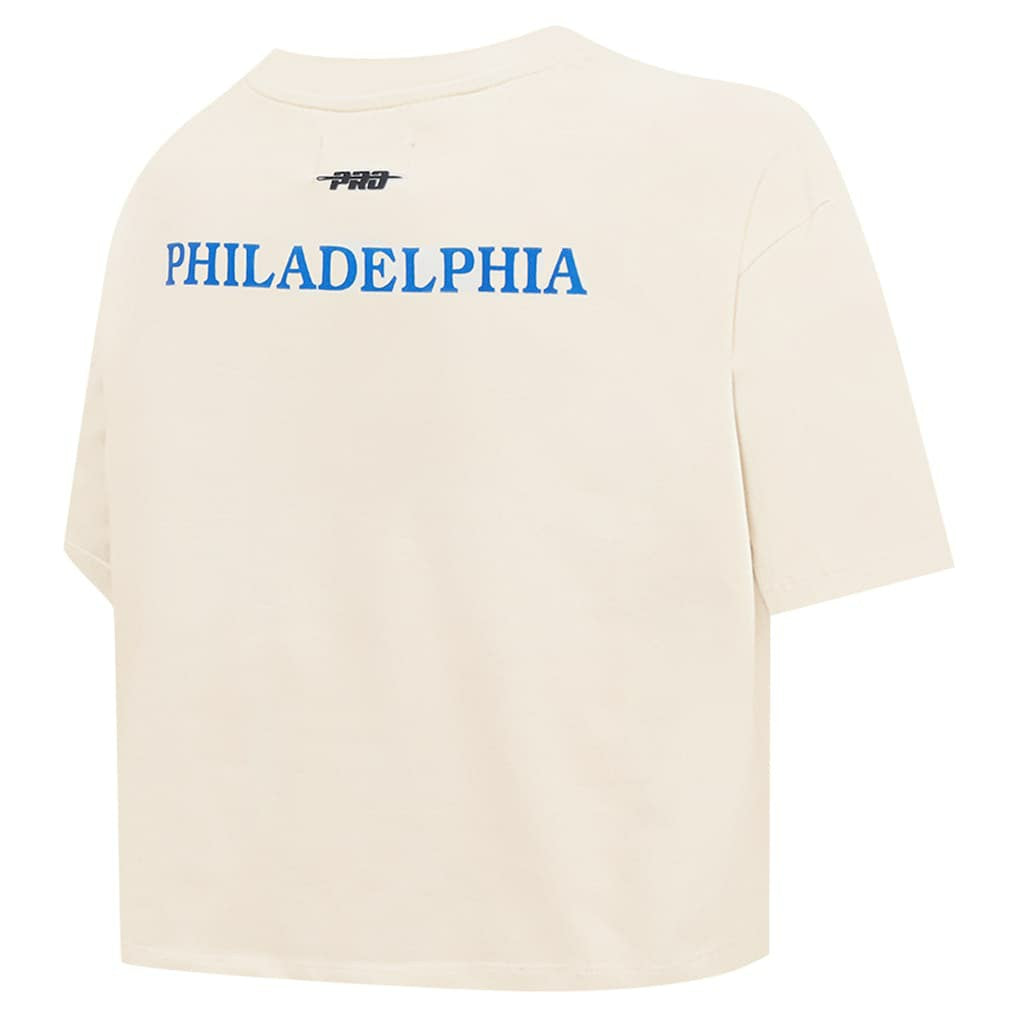Philadelphia 76ers Pro Standard Women's Retro Striper SJ Cropped Boxy T-Shirt On Sale
