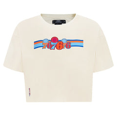 Philadelphia 76ers Pro Standard Women's Retro Striper SJ Cropped Boxy T-Shirt On Sale