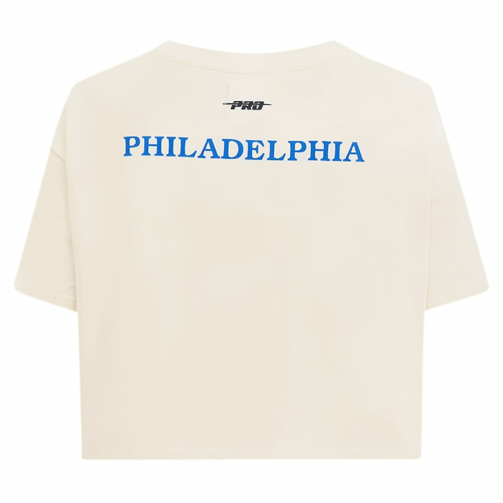 Philadelphia 76ers Pro Standard Women's Retro Striper SJ Cropped Boxy T-Shirt On Sale